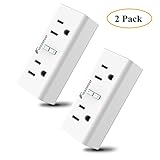 Foxnovo Wi-Fi Smart Plugs Outlet Switch 2 in 1 Mini Sockets with Energy Monitoring and Timer Function, Works with Amazon Echo Alexa and Google Home & IFTTT (White)