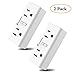 Foxnovo Wi-Fi Smart Plugs Outlet Switch 2 in 1 Mini Sockets with Energy Monitoring and Timer Function, Works with Amazon Echo Alexa and Google Home & IFTTT (White)