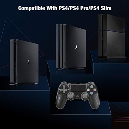 Wireless Controller for Playstation 4, Y-Team 1000mAh Game Controller for PS4 Gamepad Remote Joystick with Dual Vibration, Gyro, 3.5mm Headset Jack, Speaker, LED, USB for PS4/Pro/Slim/PC/Laptop(Black)