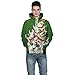 Couple 3D Santa Print Ugly Christmas Kangaroo Pocket Sweatshirt Hoodies Pullover Lady Cat L/XL