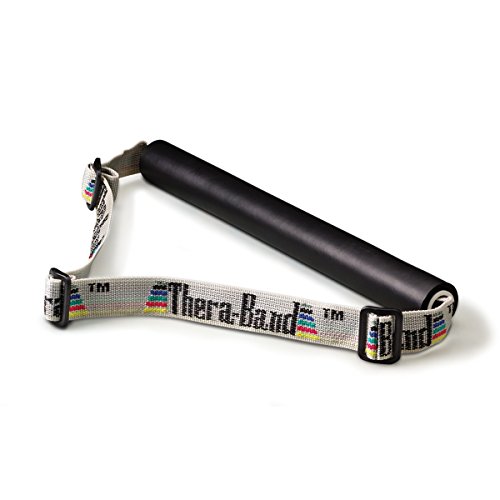 TheraBand Hard Sports Handle, 12" Hand Grip Accessory for Elastic Resistance Bands and Tubes, Exercise Equipment for Home Gym Workout, Training, Sports Performance, Use with Door Anchor