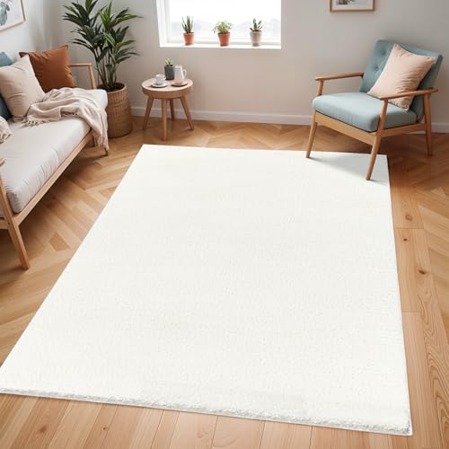 Livabliss Shaggy Teppich, Shaggy, 120 x 170 cm, cremefarben