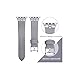 Secbolt Leather Bands Compatible Apple Watch Band 38mm 40mm iWatch Series 5, Series 4, Series 3, Series 2, Series 1, Slim Replacement Wristband Strap Stainless Steel Buckle, Gray