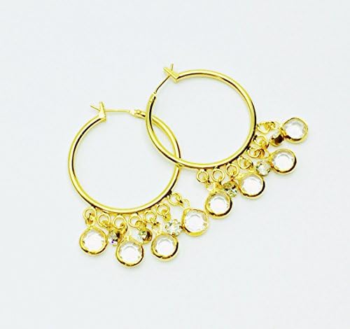 Crystal Dangling Hoop Earrings