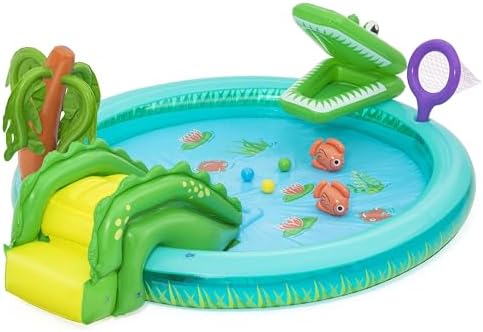 53166 Playcenter gonfiabile con piscinetta Crocodile Cove - 2,24 m x 1,81 m x 72 cm, multicolor