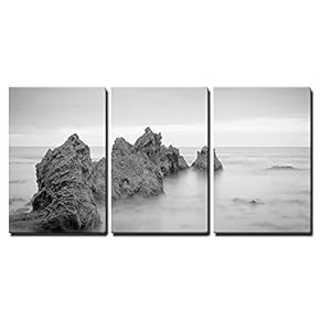 3 Piece Canvas Wall Art - a Shot of Big Corona Beach, Looking Out to The Pacific Ocean. - Modern Home Art Stretched and Framed Ready to Hang - 16"x24"x3 Panels