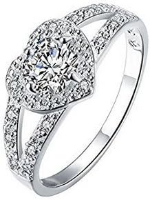 Sixlus Heart-shaped ring diamond wedding ring 7 yards