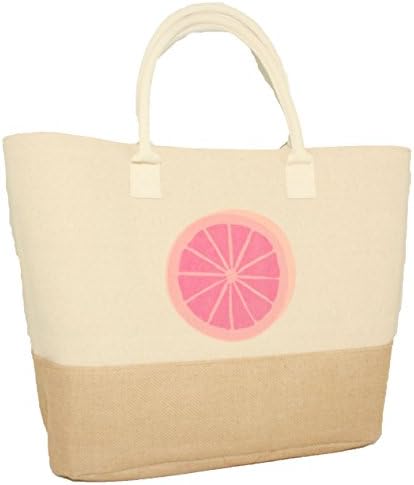 Silver One Oversized Water Resistant Canvas &amp; Woven Combo Travel Beach Tote Bag with Durable Canvas Handle