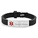 Sunling Custom Adjustable Silicon Medical Alert Food Allergy Awareness Bracelet for Women Men Kids,Free Engraving,Daily Life Emergency Saver for Son,Daughter,Parents