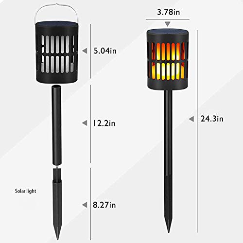Balight Solar Flickering Flame Lights, Outdoor Sloar Torches Lights Hanging Sloar Lantern Lights Waterproof Landscape Lawn Decoration Lighting Dusk to Dawn Auto On/Off for Patio Garden Yard (1 Pack) - Thumbnail 3
