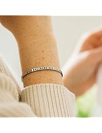 Pulsera MantraBand - She Believed She Could, So She Did - Brazalete de mantra ajustable con grabado inspirador - Plata, oro, oro rosa - Regalos para mujeres, acero inoxidable, 08209