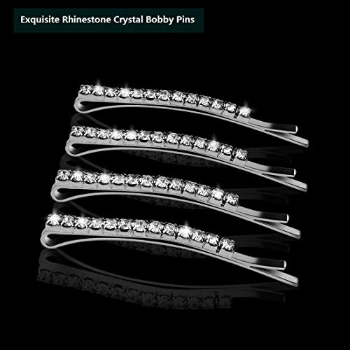 Rhinestone Bobby Pins, Small Crystal Bobby Pins, Bobby Pins Bulk for Lady Women Girls, Hair Clips Pin(24 Pcs) - Thumbnail 2