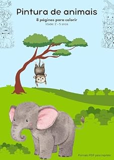 Livro Ebook para colorir animais: 8 páginas para colorir