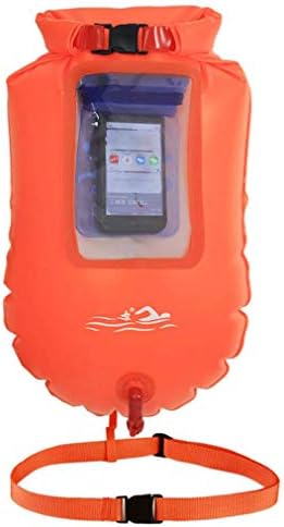 HUWAI Swim Buoy - Swimming Tow Float and Drybag for Open Water Swimmers and Triathletes - Light and Visible Float for Safe Training and Racing (PVC)