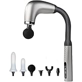 CYCMIA Handheld Cordless & Rechargeable Back Massager - Quiet - Full Body Massage Device for Women, Aches Relief, Sports Recovery and Deep Relaxation - Silver