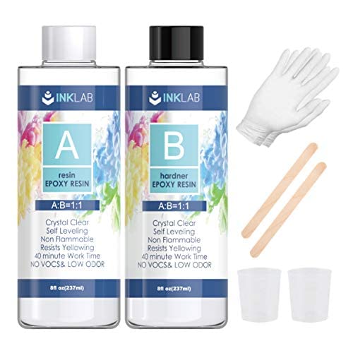 Epoxy Resin and Hardener Kit 16 Oz Crystal Clear Casting Resin Non