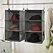 StorageWorks 2PCS 3-Shelf Hanging Closet Organizers, Space-Saving Storage Closet Hanging Shelves, Collapsible Storage Shelves for Clothes and Shoes, Polyester Fabric, Greenish Gray, 12