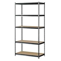 Muscle Rack UR361872PB5PAZ-SV Silver Vein Steel Storage Rack, 5 Adjustable Shelves, 4000 lb. Capacity, 72" Height x 36" Width x 18" Depth