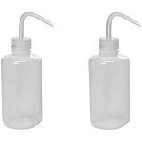 2Pcs Safety Wash Squeeze Bottle with Bent Tip Mouth Plastic Watering Containers Diffuser for Plant Flower Oil Liquid Chemical