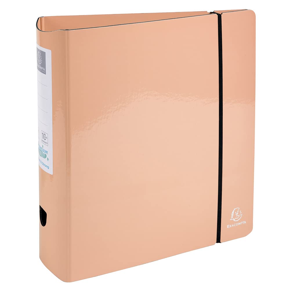 Exacompta - Ref. 53764E - 1 Aquarel Prem'Touch lever arch file - Rounded spine 80mm - A4 - Assorted colours - Coral