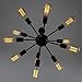 UNITARY Brand Black Metal Farmhouse Chandelier for Kitchen Island with 12 E26 Bulb Sockets, Industrial Hanging Lights, Dining Room Pendant Light Fixture