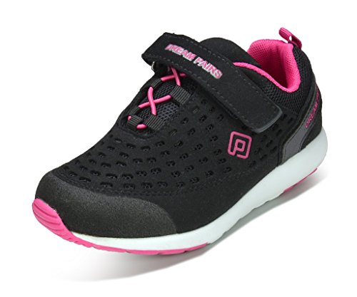 Dream Pairs 160508-K New Boys & Girls Casual Easy On Light Weight Sneakers Play Running Shoes BLACK FUCHSIA SIZE 13