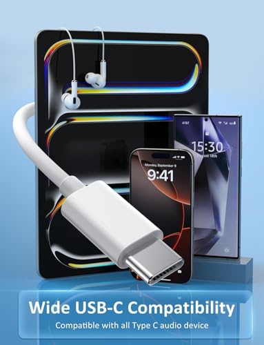 2 Pack Headphones with Cable USB C for iPhone 17 16 15 Pro Max, Headphones USB C with Microphone In-Ear Cable Headphones USB Type C for Samsung Galaxy S24 S23 Ultra S22 S21 S20 A53 A54, Google Pixel 9