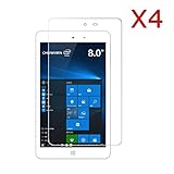 Chuwi Hi8 Screen Protector, Transwon 4-Pack Ultra-Clear HD Screen Protector for CHUWI HI8 Tablet PC - High Definition Invisible Protective Screen Film with Cleaning Cloth
