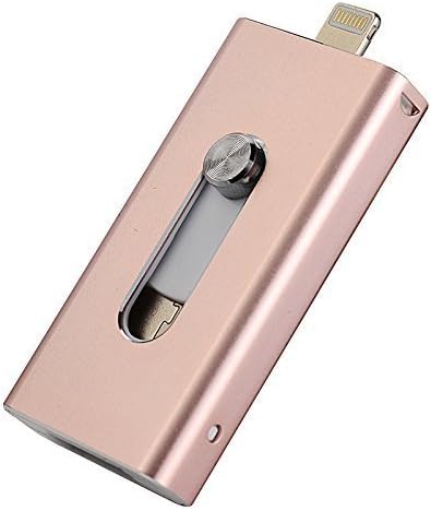 morePower2You iPhone USB 3.0 iPhone Flash Drive Memory Stick External Storage OTG iOS Lightning Pen Drive for iPhone 5 6 7 Plus, iPad, Android Cell Phone and PC - Rose Gold (64GB)