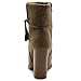 Ollio Women's Shoe Faux Suede Back Zip Up Stacked High Heel Tassel Ankle Boots