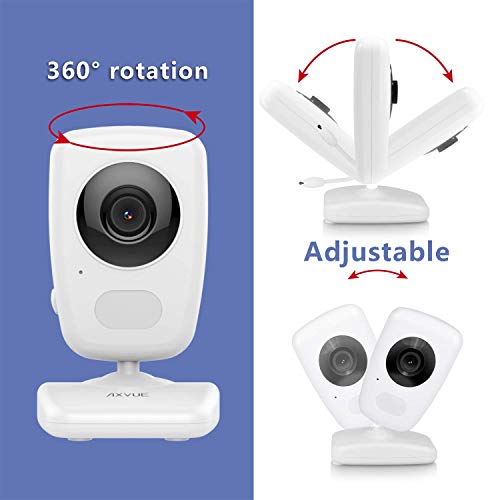 AXVUE Baby Monitor E632A with High Resolution Large Screen, Auto-Switch Camera, Four Cameras Support, Superior Night Vision, Power Saving Mode, VOX.