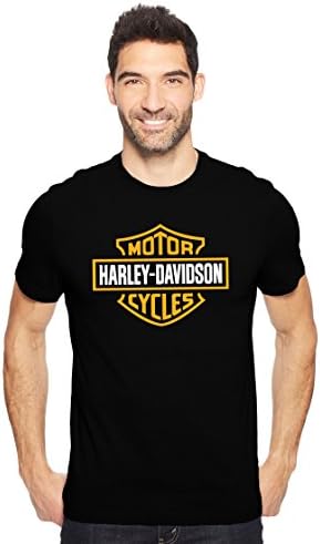 CHRYSOLITE Harley Davidson Tshirt Motorcycle Fan Art Men's Cotton Round Neck Tshirt in Black