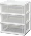 アイリスオーヤマ チェスト ワイド 3段 幅54×奥行40×高さ62.5cm ホワイト / クリア  白 プラスチック W-543