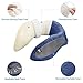 Docamor Memory Foam Travel Neck Pillow, Compact U-Shaped Neck Support Pillow with Easy-to-Carry Bag, Washable Cover and Adjustable Neck Size for Plane Train Car Bus Office Napping, Deep Navy Blue