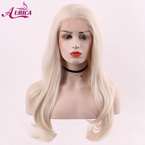Arimika 24inch Long Light Blonde Bodywave Heat Safe Synthetic Soft Bouncy Layered Lace Front Wig