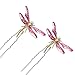 ElekFX Hair Clip Beauty Hair Pin Dragonfly Design Headband for Women and Girls - Pink【2 PACK】