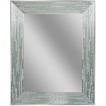 Headwest Reeded Sea Glass Wall Mirror, 24 inches by 30 inches, 24