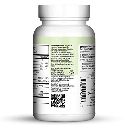 Maxi Health Allergy Support Vitamin C with MSM Sinus & Nasal Health, 90 Count