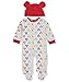Disney Baby Boys' Mickey Mouse Footie Sleeper and Bib OR Hat Set, White, 6-9 Months