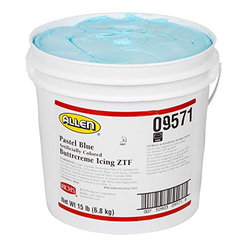 Rich's JW Allen Pre-Whipped Buttrcreme Icing ZTF, Pastel Blue, 15 lb