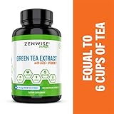 Green Tea Extract Supplement with EGCG for Weight Loss - Decaffeinated Vegetarian Pills for Metabolism Boost and Heart Health with Vitamin C - Natural Source of Energy- 120 Vcaps