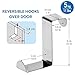 Tatkraft Seger Over the Door Hooks, Reversible Z Hooks for Over the Door or Cupboard Door, Hold up to 11Lbs (5 kg), Towel Holders, Set of 2, Stainless Steel