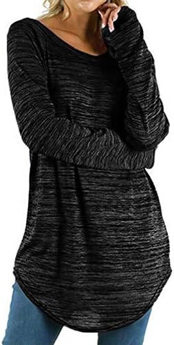Women's Casual Solid T-Shirt Plus Size Long/Long Sleeve Tunic Tops Round Neck Loose Comfy Tops