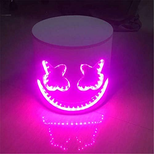 foreverwen DJ Mask Marshmallow Mask LED Music Festival Helmets Novelty Costume Party Mask Rubber Latex Rubber Latex Mask