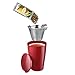 Tea Forté KATI Cup Ceramic Tea Brewing Cup with Infuser Basket and Lid for Steeping, Loose Leaf Tea Maker, Cranberry Red