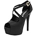 Allegra K Women Peep Toe Strappy Stiletto High Heel Platform Sandals