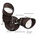 LEONLITE 3CCT Dusk to Dawn LED Security Lights, Adjustable Dual-Head Flood Light Outdoor with Photocell, 3000K/4000K/5000K Selectable, 25W(200W Equiv.), Wet Location, Aluminum, ETL Listed, Bronze