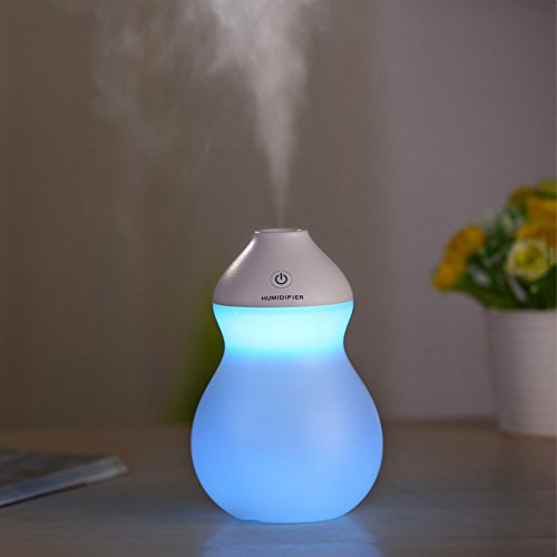 400ml Colorful Mini Humidifier USB Charging Powered Gourd Shaped Portable Aroma Diffuser Innovative Air Purifier for Baby Room Living Room Studying Yoga Office Spa(White Charging Model) - Thumbnail 6