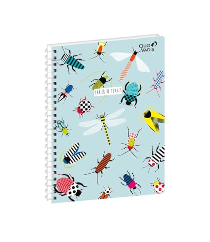 Quo Vadis - Quaderno di testi - Spiralato - Francese - Animascot - Multicolore - Giornaliero - 15 x 21 cm - Carta Clairefontaine bianca - Fabbricazione francese