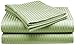 Deluxe Hotel 4-Piece Bed Sheet Set - Dobby Stripe - 100% Cotton Sateen - 300 Thread Count - King - Sage